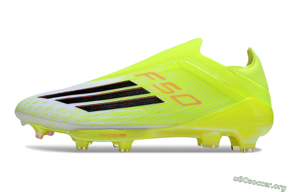 Adidas F50+ Elite Lightstrike Pro Laceless FG Football Boots - Yellow/Black/Red 3