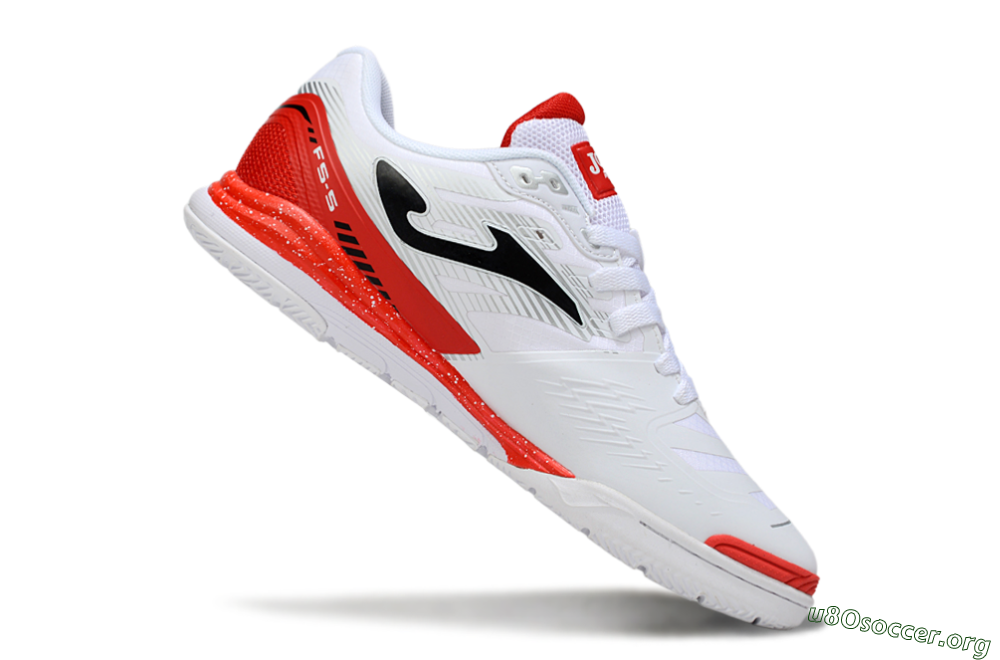 Joma Top Flex IC Football Shoes - White/Black/Red 4