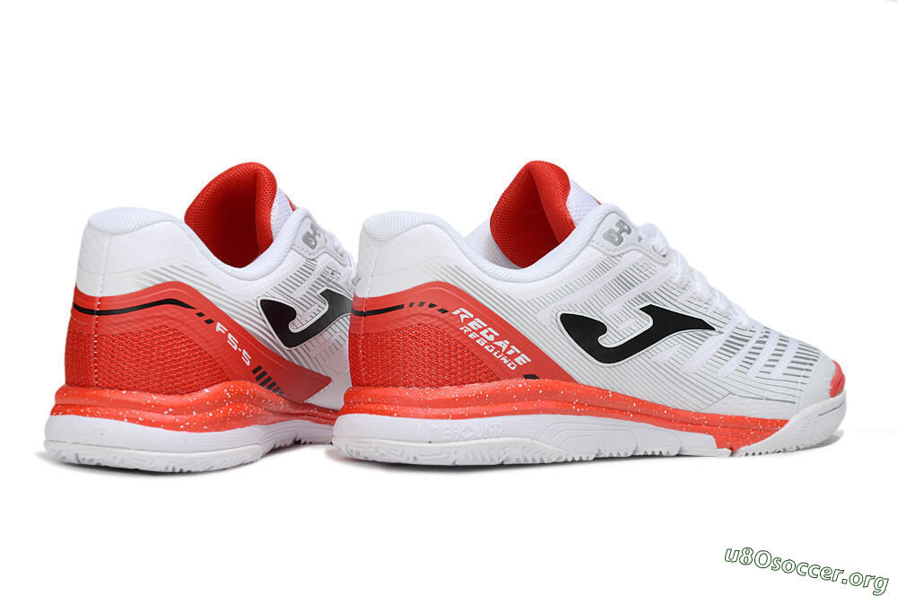 Joma Top Flex IC Football Shoes - White/Black/Red 6