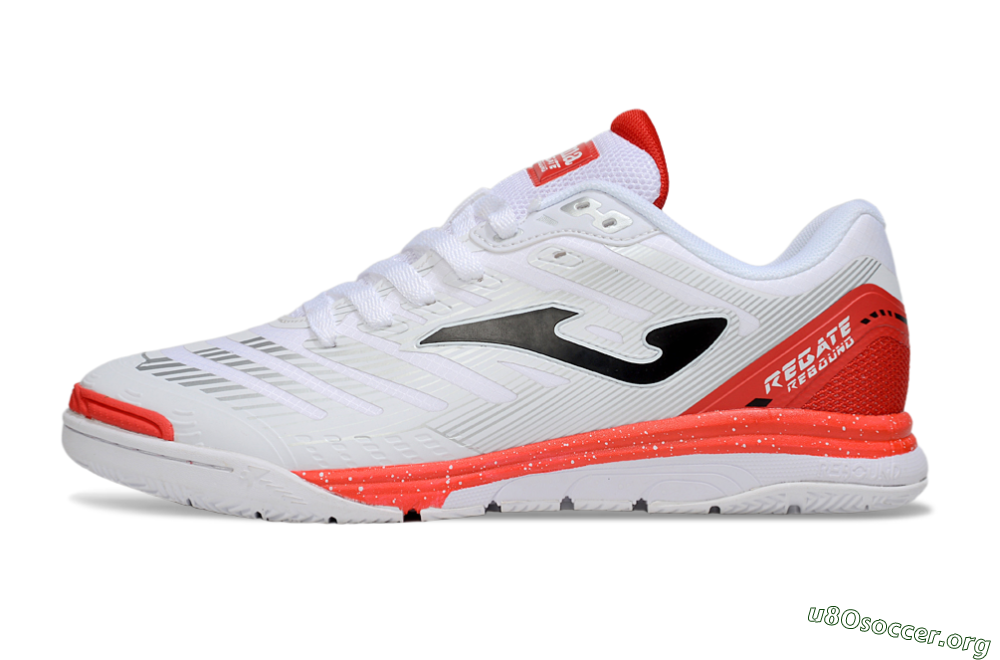 Joma Top Flex IC Football Shoes - White/Black/Red 3