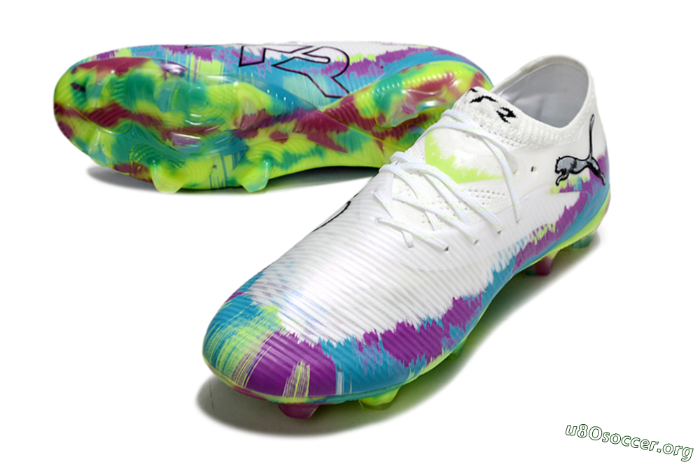 Puma Future 8 Ultimate FG Football Boots - White/Purple/Blue 0