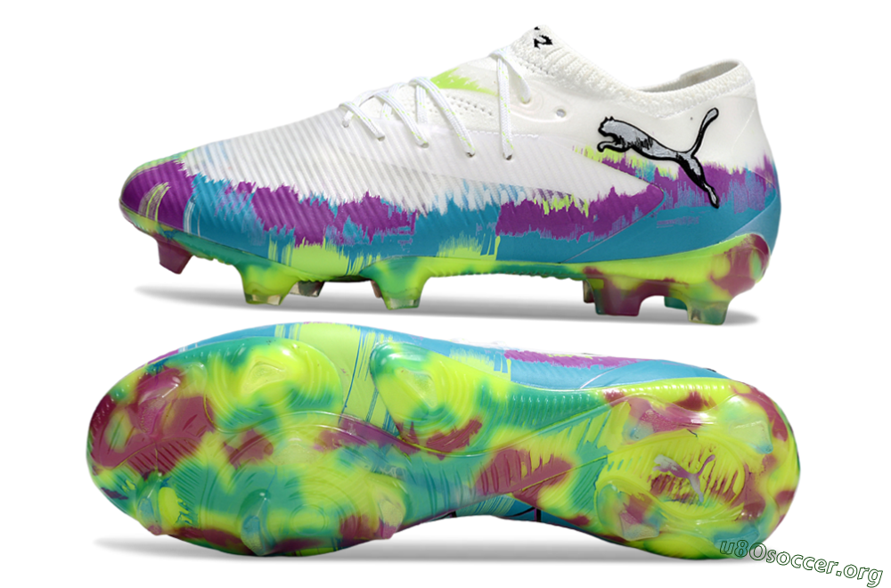 Puma Future 8 Ultimate FG Football Boots - White/Purple/Blue 1