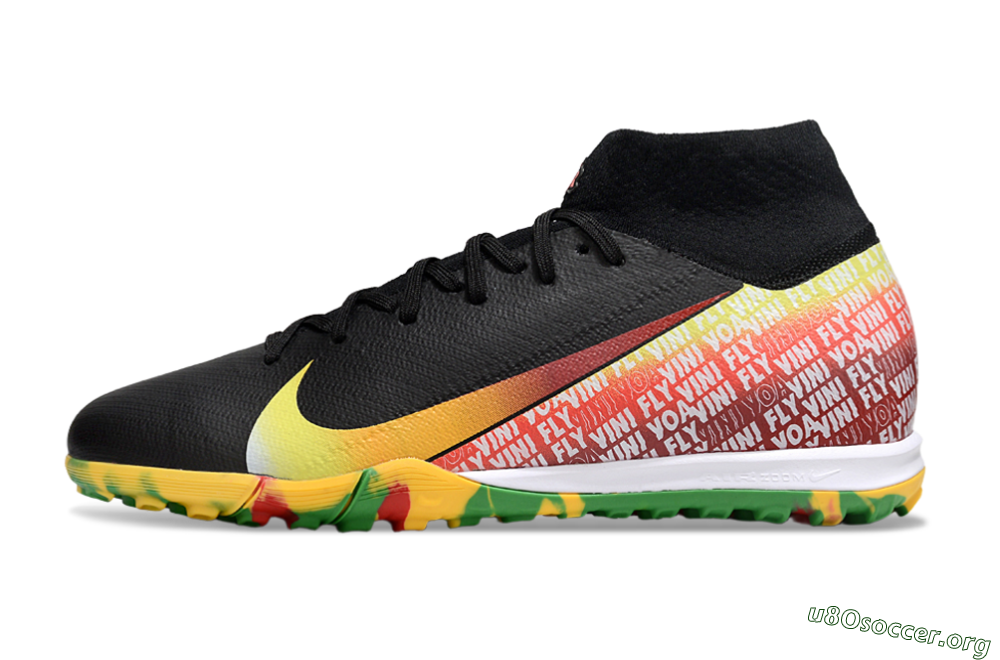 Nike Air Zoom Mercurial Superfly 10 Elite TF Football Shoes - Black/Yellow/Red 3