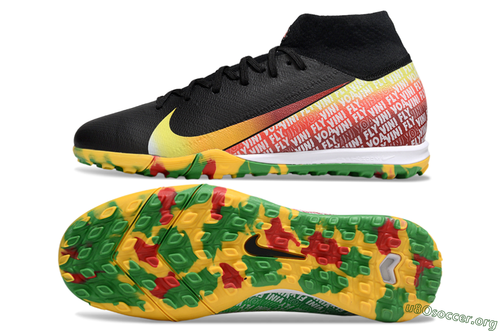 Nike Air Zoom Mercurial Superfly 10 Elite TF Football Shoes - Black/Yellow/Red 1