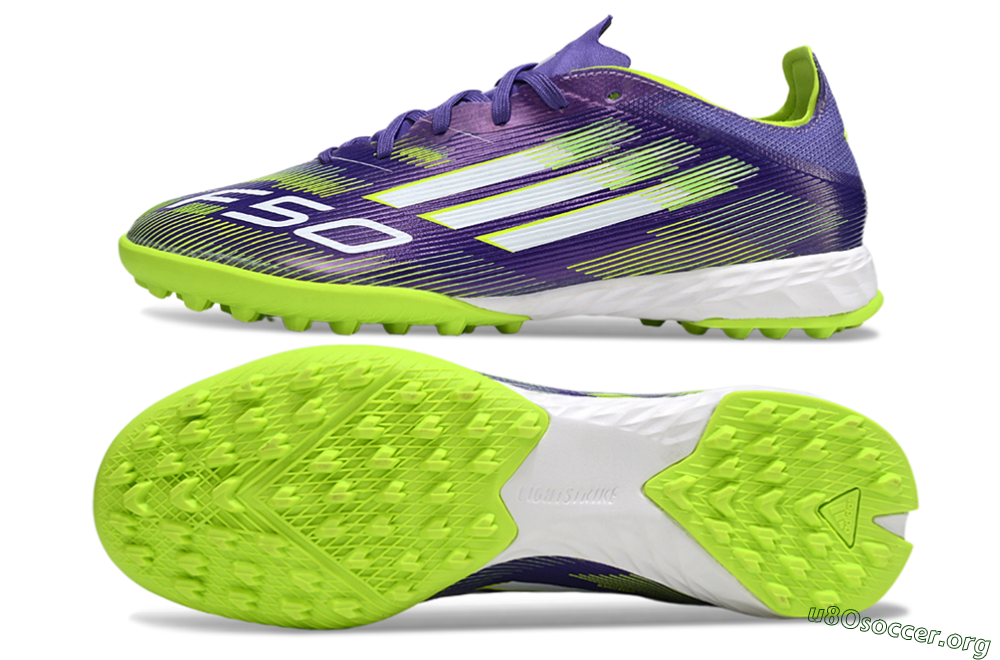 Adidas F50 Pro TF Football Shoes - Purple/Silver/Yellow 1