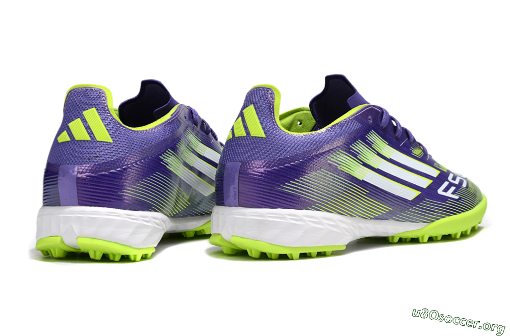Adidas F50 Pro TF Football Shoes - Purple/Silver/Yellow 6