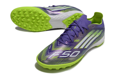 Adidas F50 Pro TF Football Shoes - Purple/Silver/Yellow