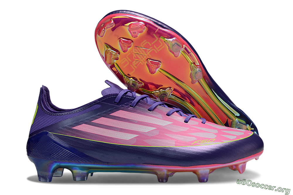 Adidas F50 Elite FG Football Boots - Pink/Blue/Yellow 2