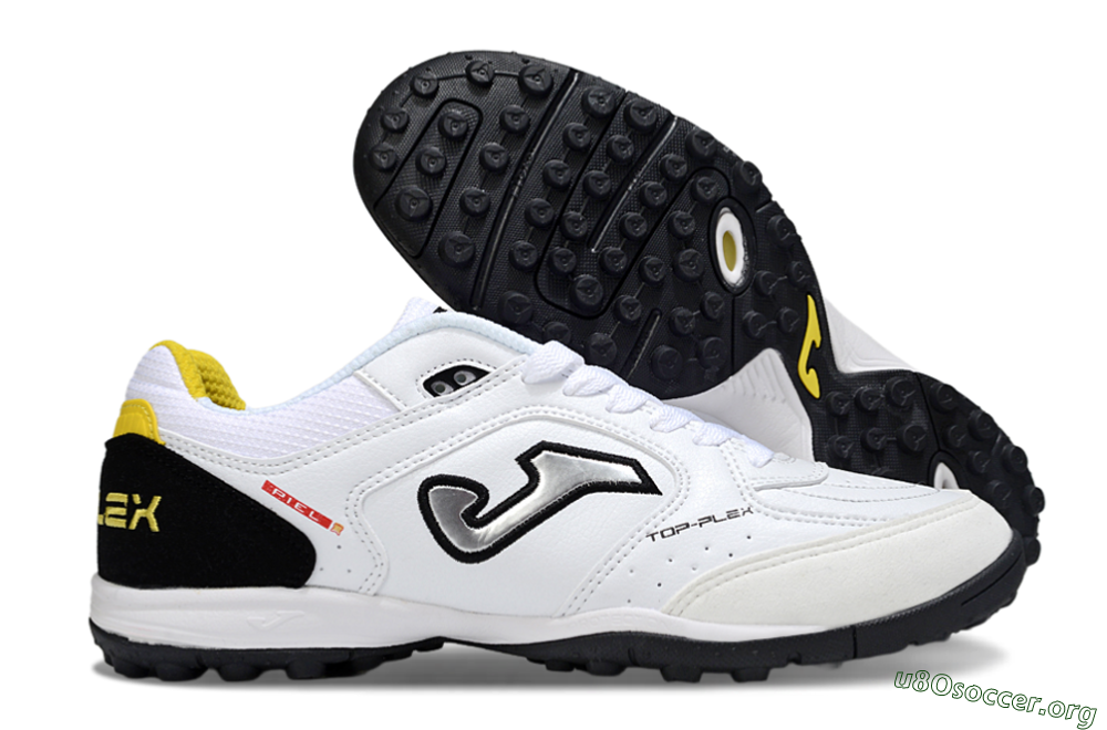 Joma Top Flex TF Football Shoes - White/Silver/Black 2