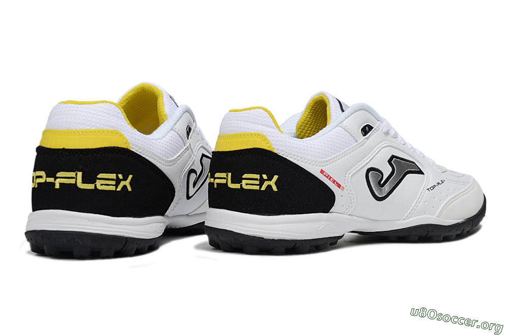 Joma Top Flex TF Football Shoes - White/Silver/Black 6