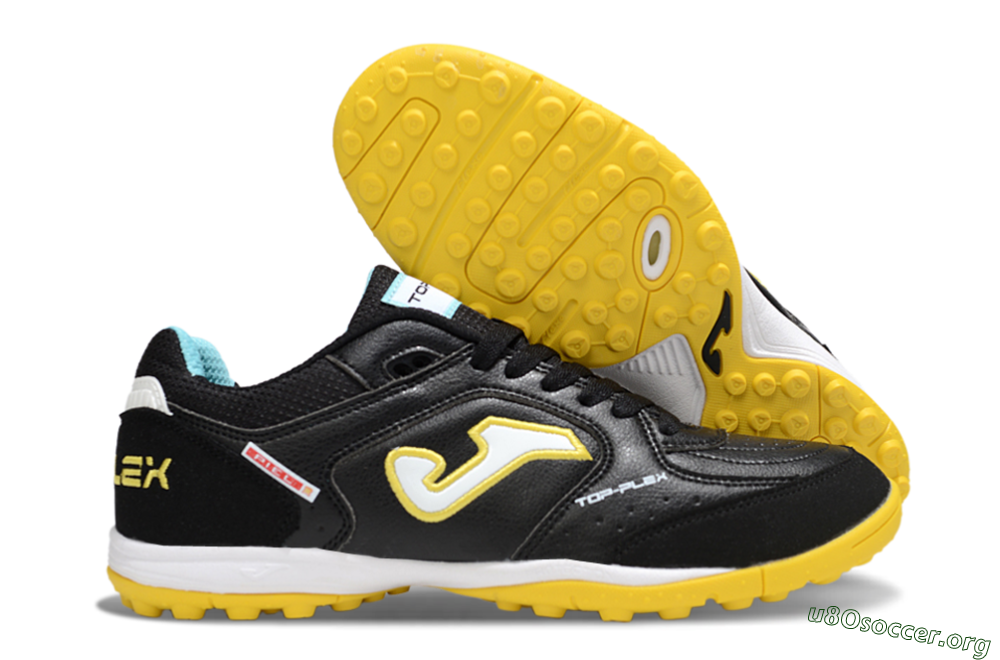 Joma Top Flex TF Football Shoes - Black/White/Yellow 2