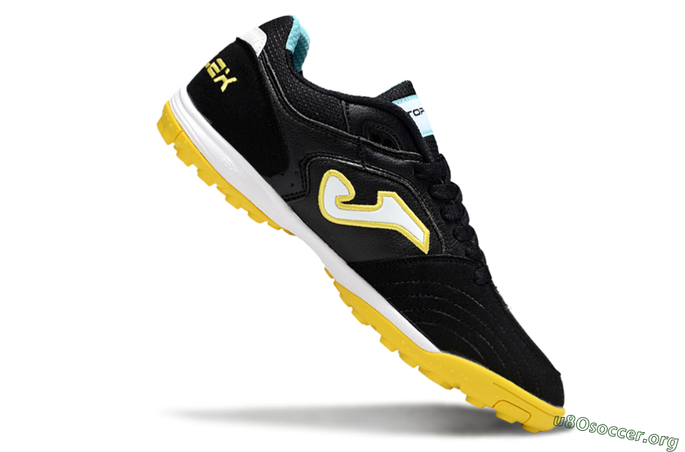 Joma Top Flex TF Football Shoes - Black/White/Yellow 4