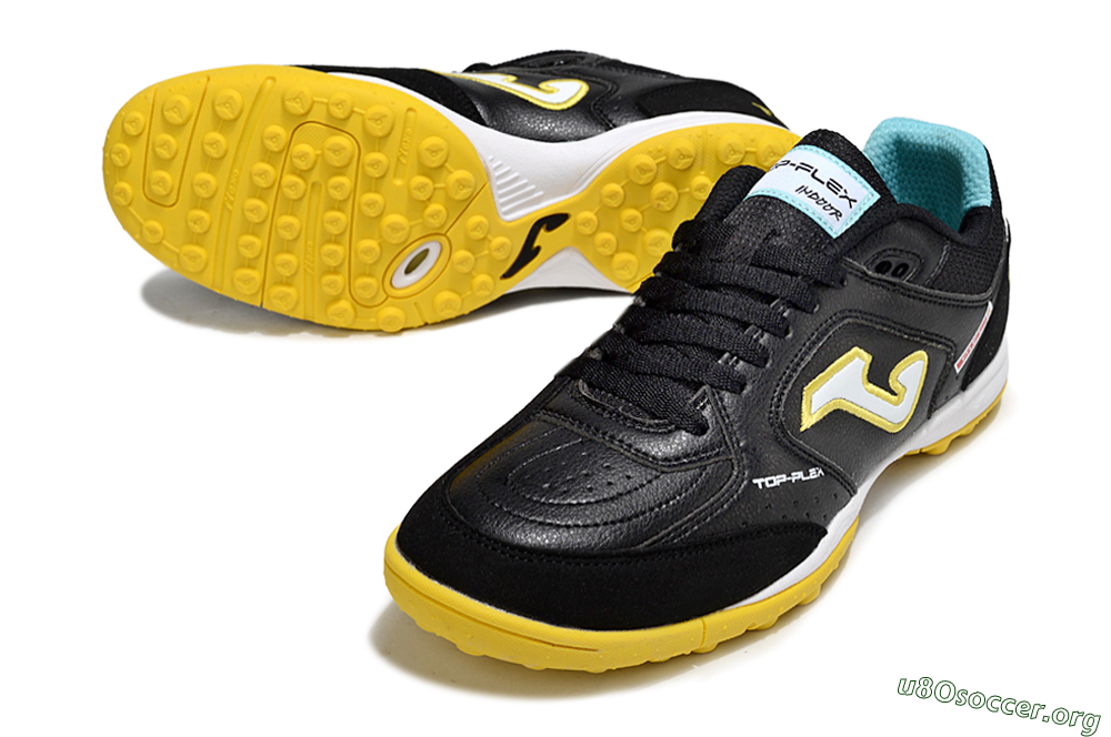 Joma Top Flex TF Football Shoes - Black/White/Yellow 0