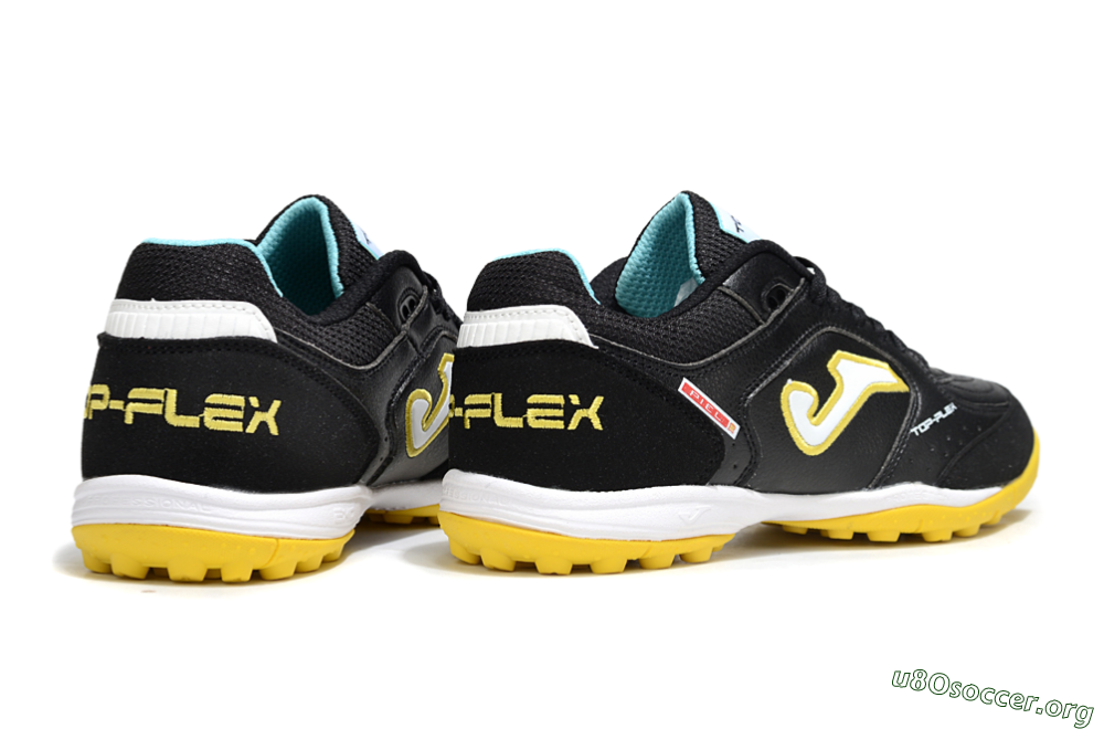 Joma Top Flex TF Football Shoes - Black/White/Yellow 6