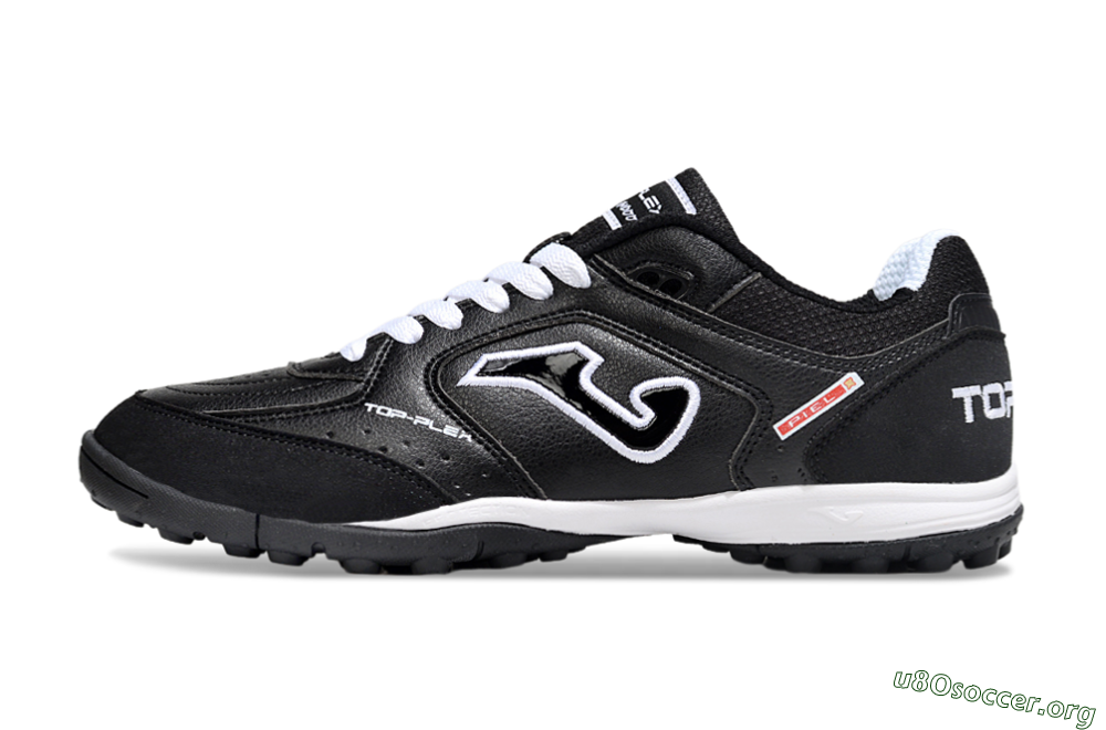 Joma Top Flex TF Football Shoes - Black/White/Red 3