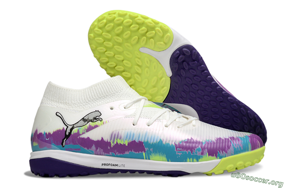 Puma Future 8 Ultimate TF Football Shoes - White/Purple/Blue 2