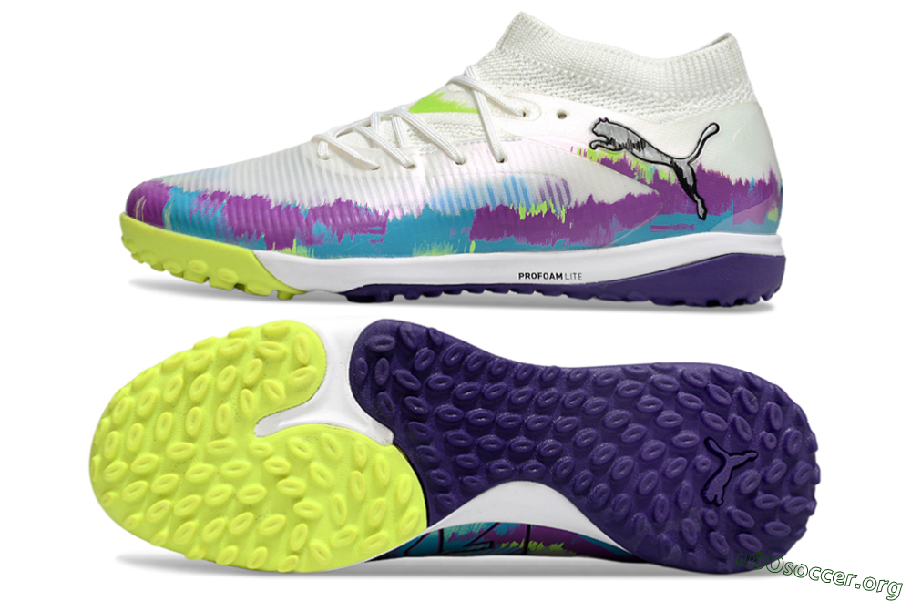 Puma Future 8 Ultimate TF Football Shoes - White/Purple/Blue 1