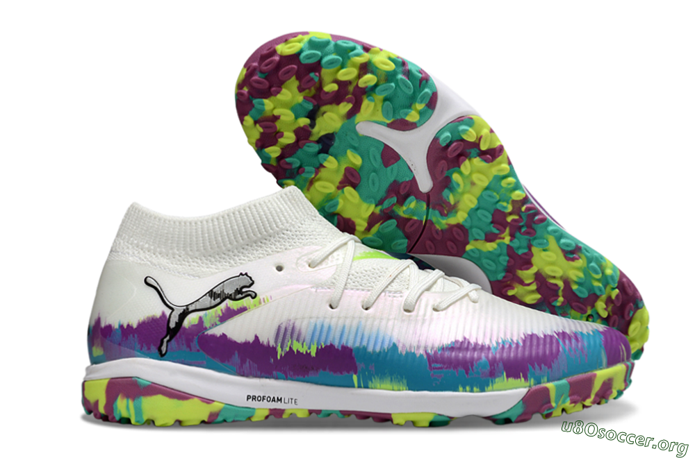 Puma Future 8 Ultimate TF Football Shoes - White/Purple/Blue 2