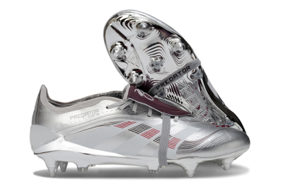 Adidas Predator 25 Elite Foldover Tongue SG Football Boots - Silver/Black/Red