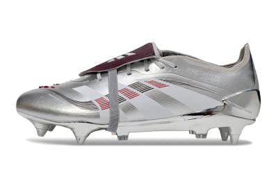 Adidas Predator 25 Elite Foldover Tongue SG Football Boots - Silver/Black/Red