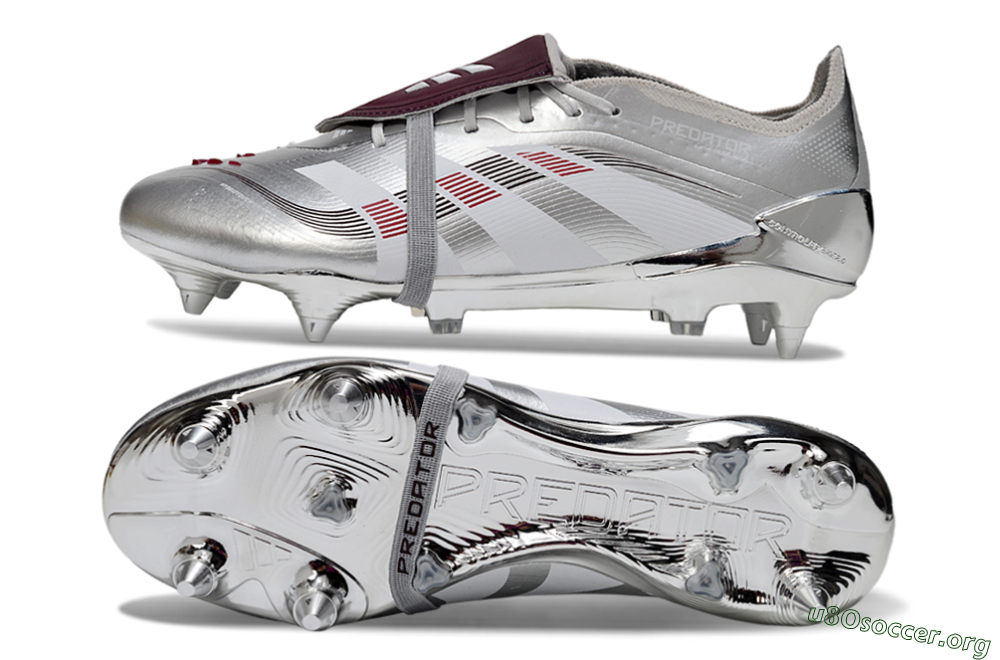 Adidas Predator 25 Elite Foldover Tongue SG Football Boots - Silver/Black/Red 1