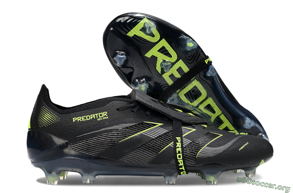 Adidas Predator 25 Elite Foldover Tongue FG Football Boots - Black/Silver/Yellow 2