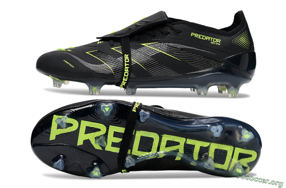 Adidas Predator 25 Elite Foldover Tongue FG Football Boots - Black/Silver/Yellow 1