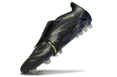Adidas Predator 25 Elite Foldover Tongue FG Football Boots - Black/Silver/Yellow