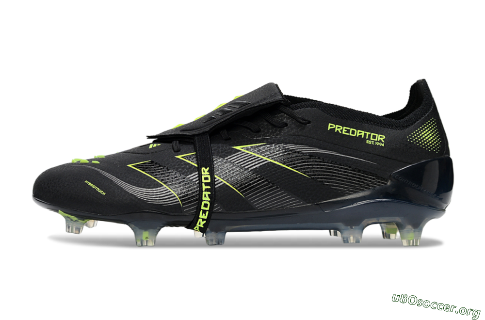 Adidas Predator 25 Elite Foldover Tongue FG Football Boots - Black/Silver/Yellow 3