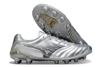 Mizuno Morelia Neo 4 FG Football Boots - Silver/Black/Gold