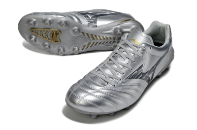 Mizuno Morelia Neo 4 FG Football Boots - Silver/Black/Gold