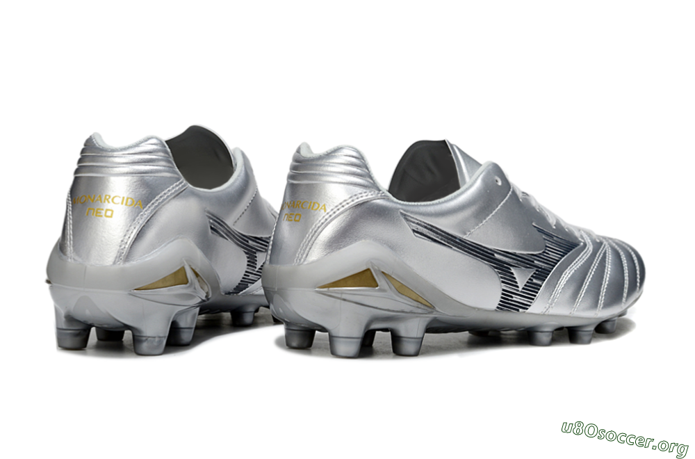 Mizuno Morelia Neo 4 FG Football Boots - Silver/Black/Gold 6