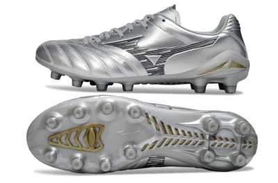 Mizuno Morelia Neo 4 FG Football Boots - Silver/Black/Gold