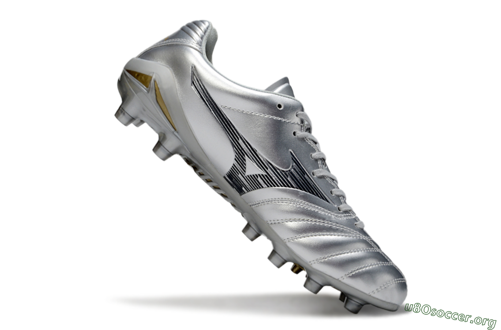 Mizuno Morelia Neo 4 FG Football Boots - Silver/Black/Gold 4