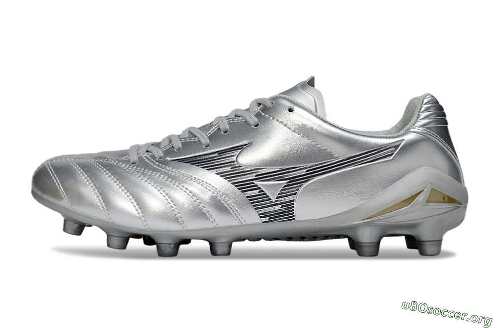 Mizuno Morelia Neo 4 FG Football Boots - Silver/Black/Gold 3