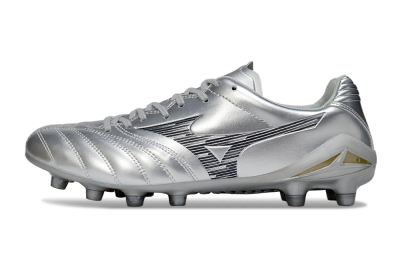 Mizuno Morelia Neo 4 FG Football Boots - Silver/Black/Gold