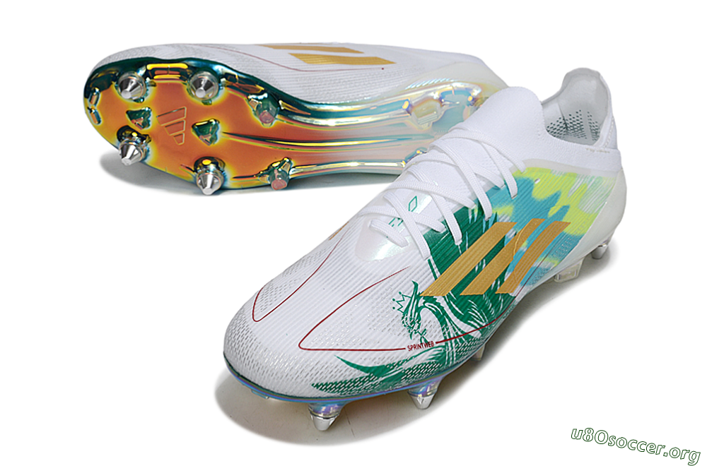 Adidas F50 Elite SG Football Boots - White/Green/Gold 0