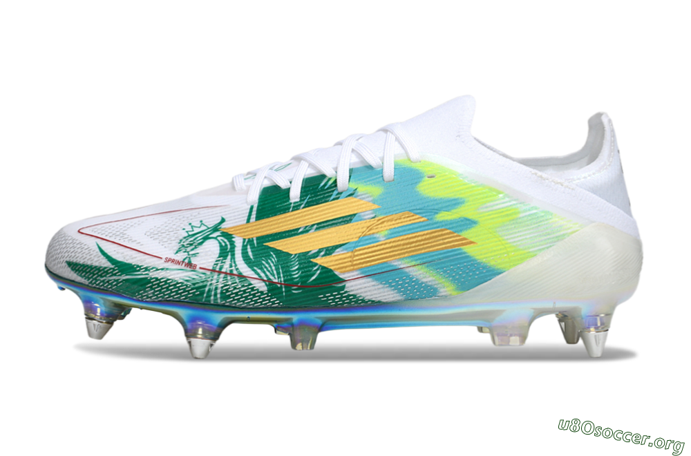 Adidas F50 Elite SG Football Boots - White/Green/Gold 3