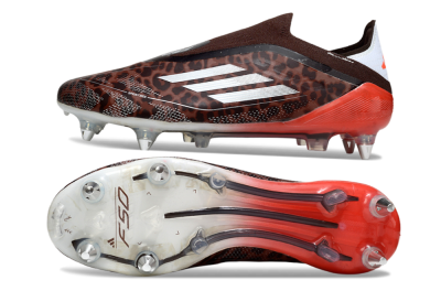 Adidas F50 Elite Laceless SG Football Boots - Leopard/Red/Silver