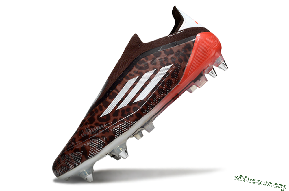 Adidas F50 Elite Laceless SG Football Boots - Leopard/Red/Silver 5