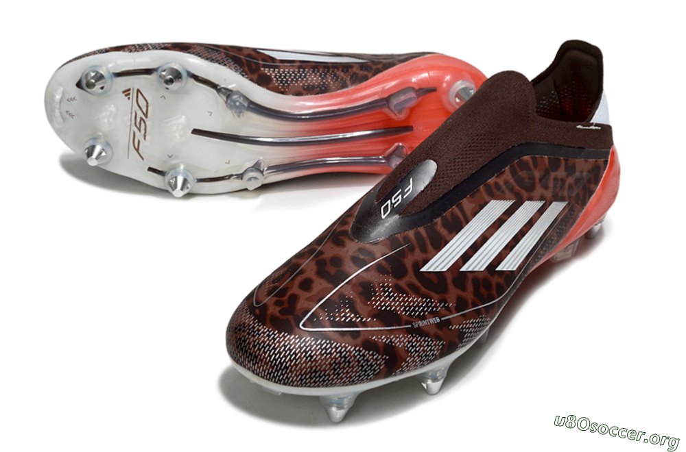 Adidas F50 Elite Laceless SG Football Boots - Leopard/Red/Silver 0