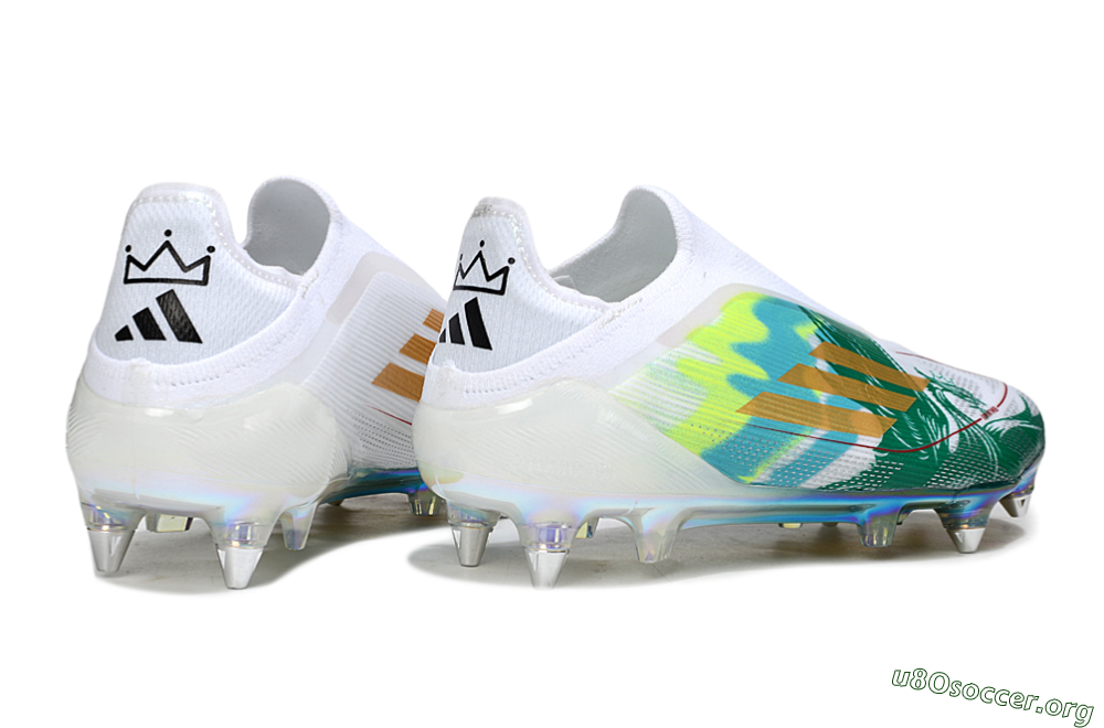 Adidas F50 Elite Laceless SG Football Boots - White/Green/Gold 6