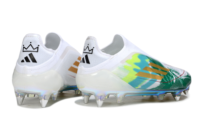 Adidas F50 Elite Laceless SG Football Boots - White/Green/Gold