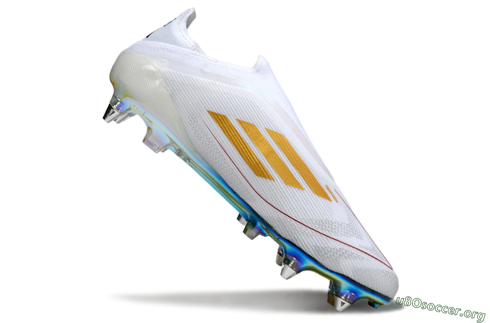 Adidas F50 Elite Laceless SG Football Boots - White/Green/Gold 4