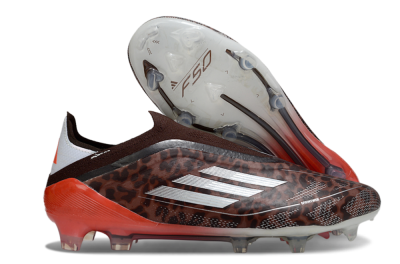 Adidas F50 Elite Laceless FG Football Boots - Leopard/Red/Silver