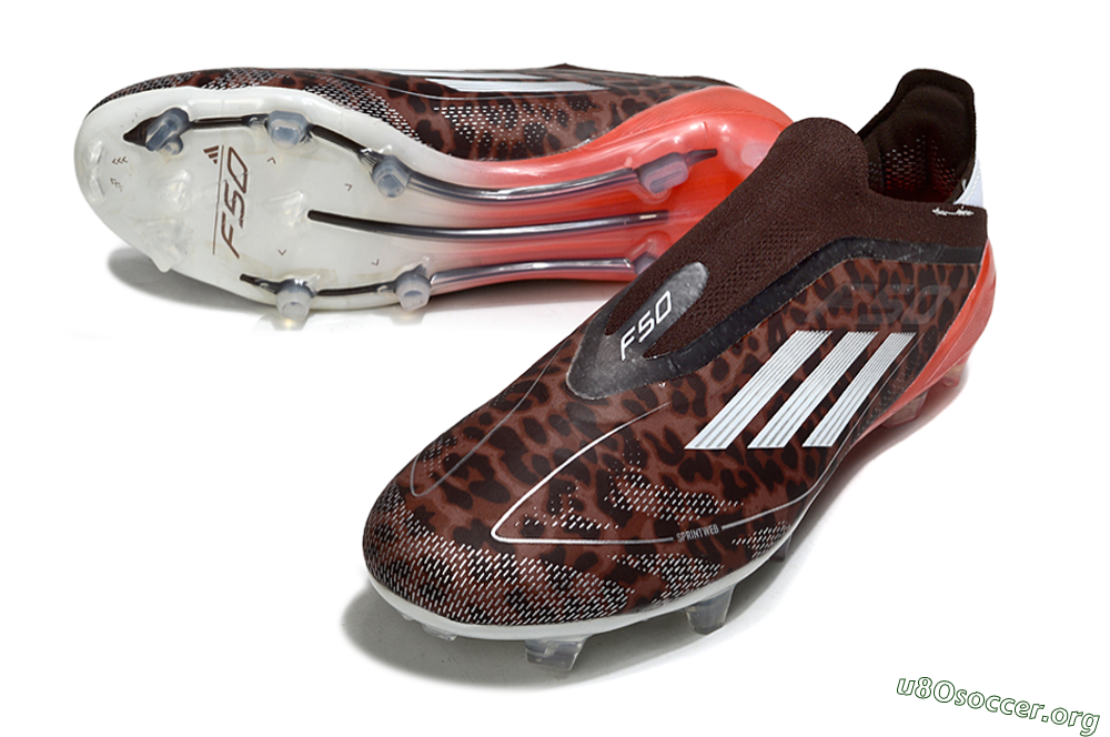 Adidas F50 Elite Laceless FG Football Boots - Leopard/Red/Silver 0