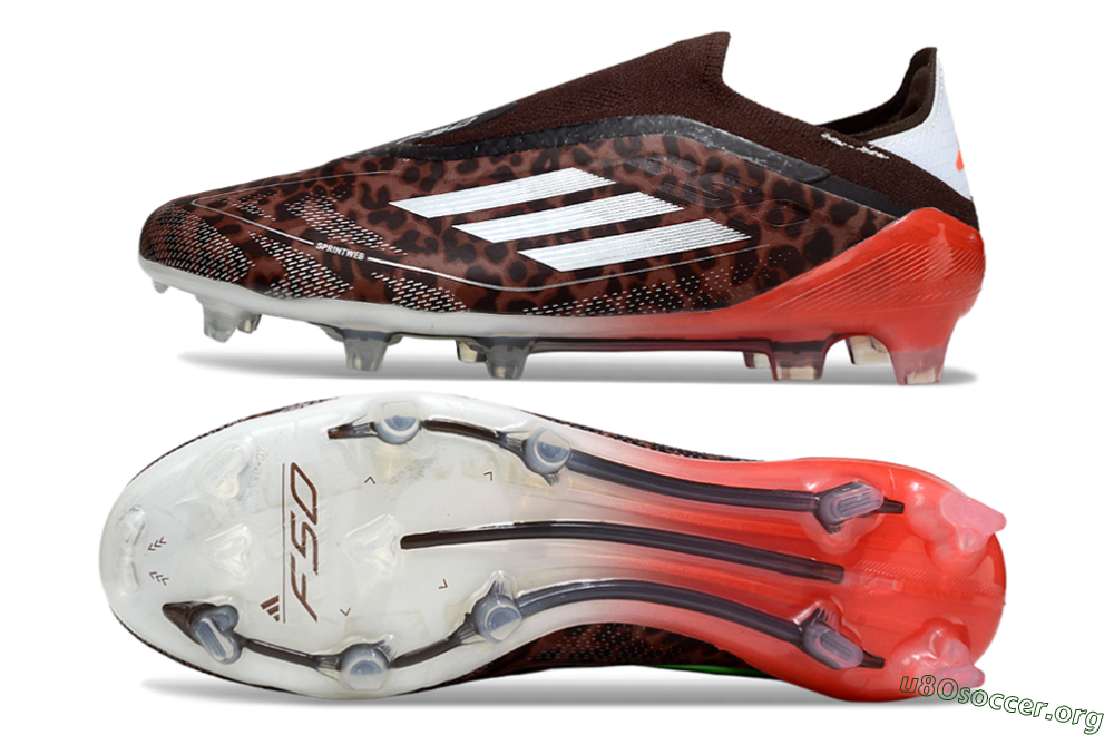 Adidas F50 Elite Laceless FG Football Boots - Leopard/Red/Silver 1