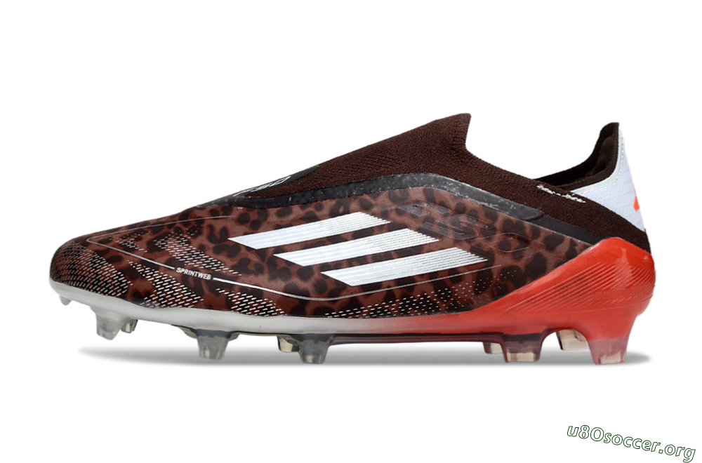 Adidas F50 Elite Laceless FG Football Boots - Leopard/Red/Silver 3