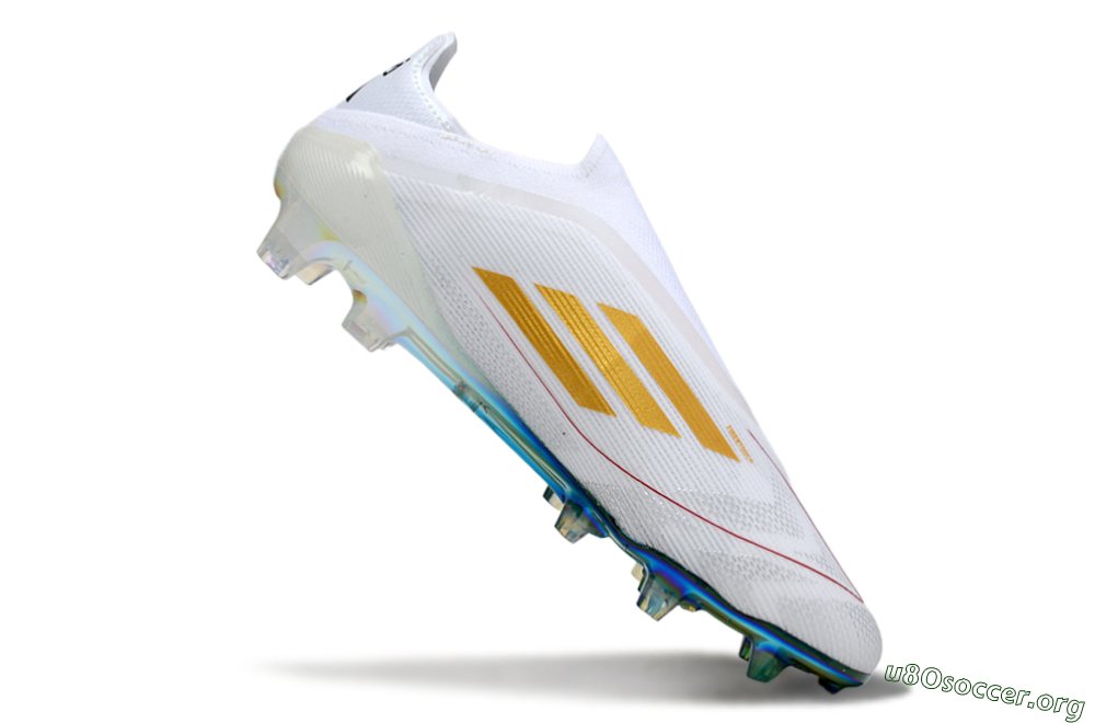 Adidas F50 Elite Laceless FG Football Boots - White/Green/Gold 4