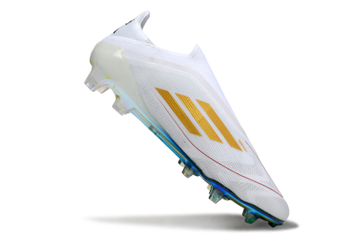 Adidas F50 Elite Laceless FG Football Boots - White/Green/Gold